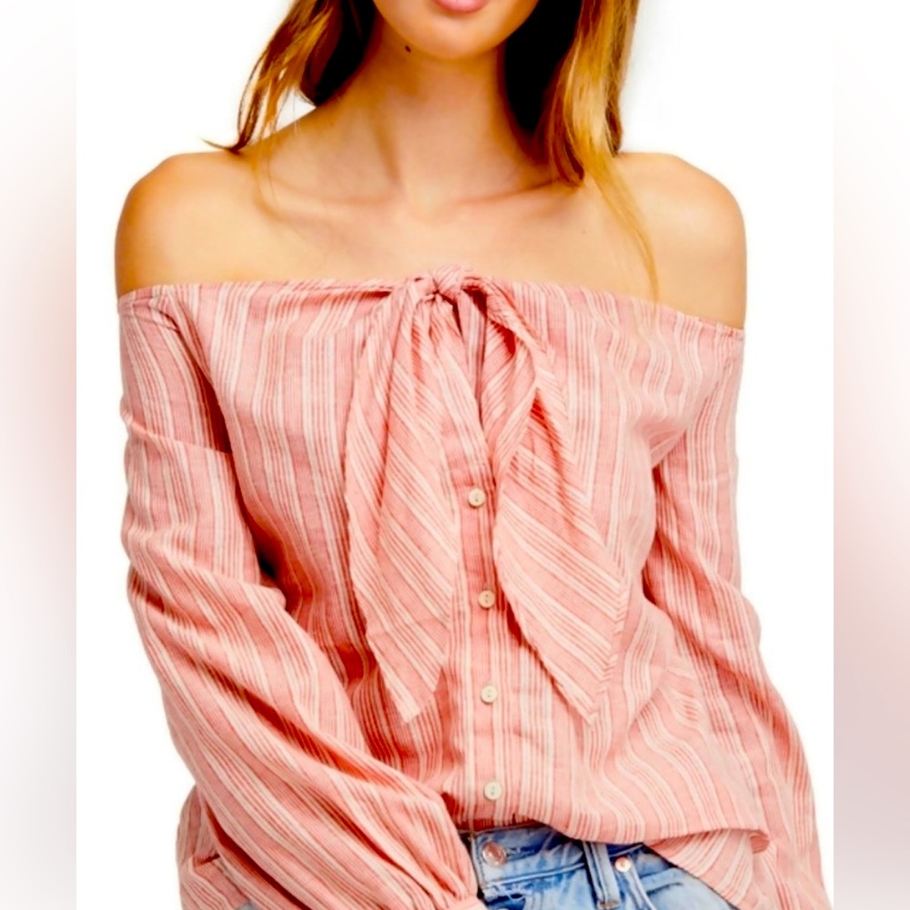 Free People tie front blouse